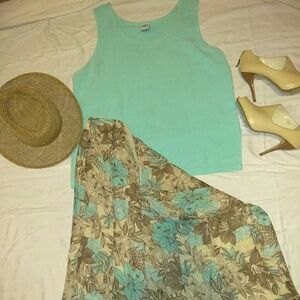 Shirt and skirt outfit